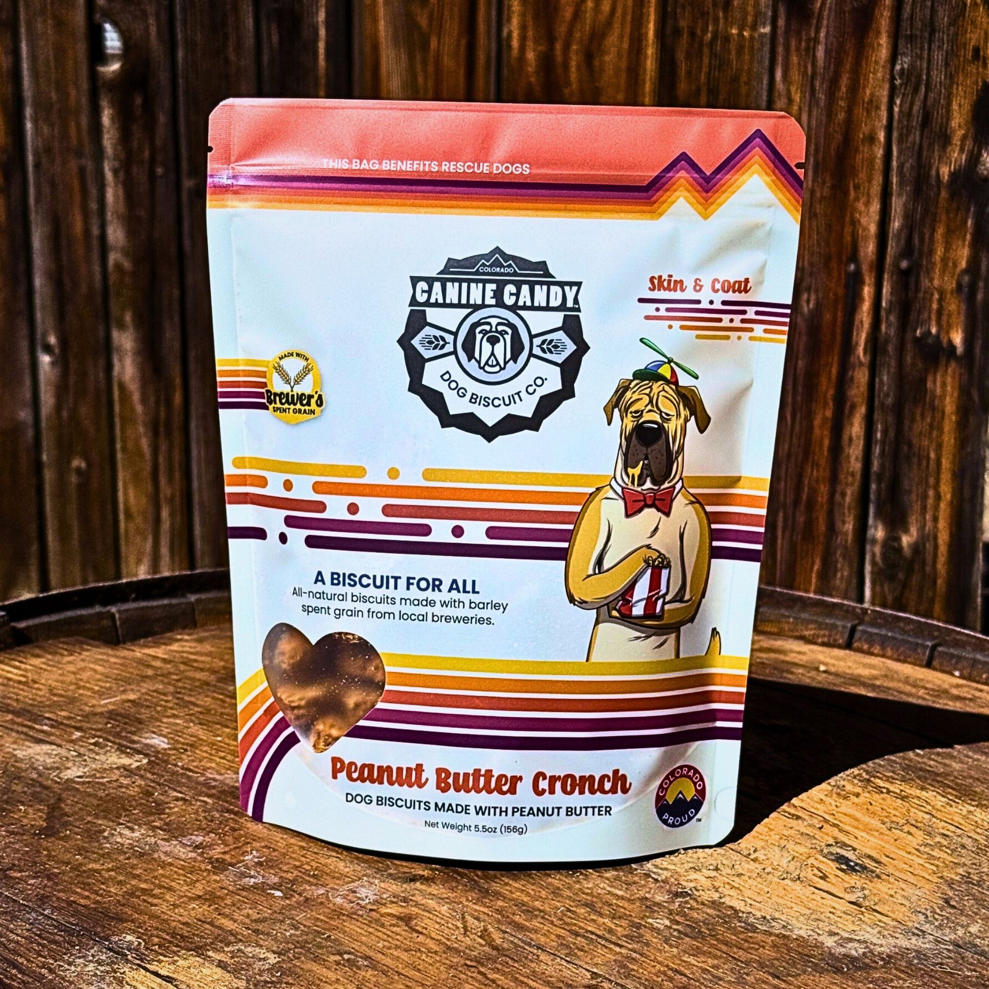 Peanut Butter Cronch: Skin & Coat Support | Barley Spent Grain Biscuits